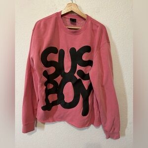 Sus Boy x Lil Peep Rare Sus Boy Pink Crew Neck Sweatshirt - Size Large